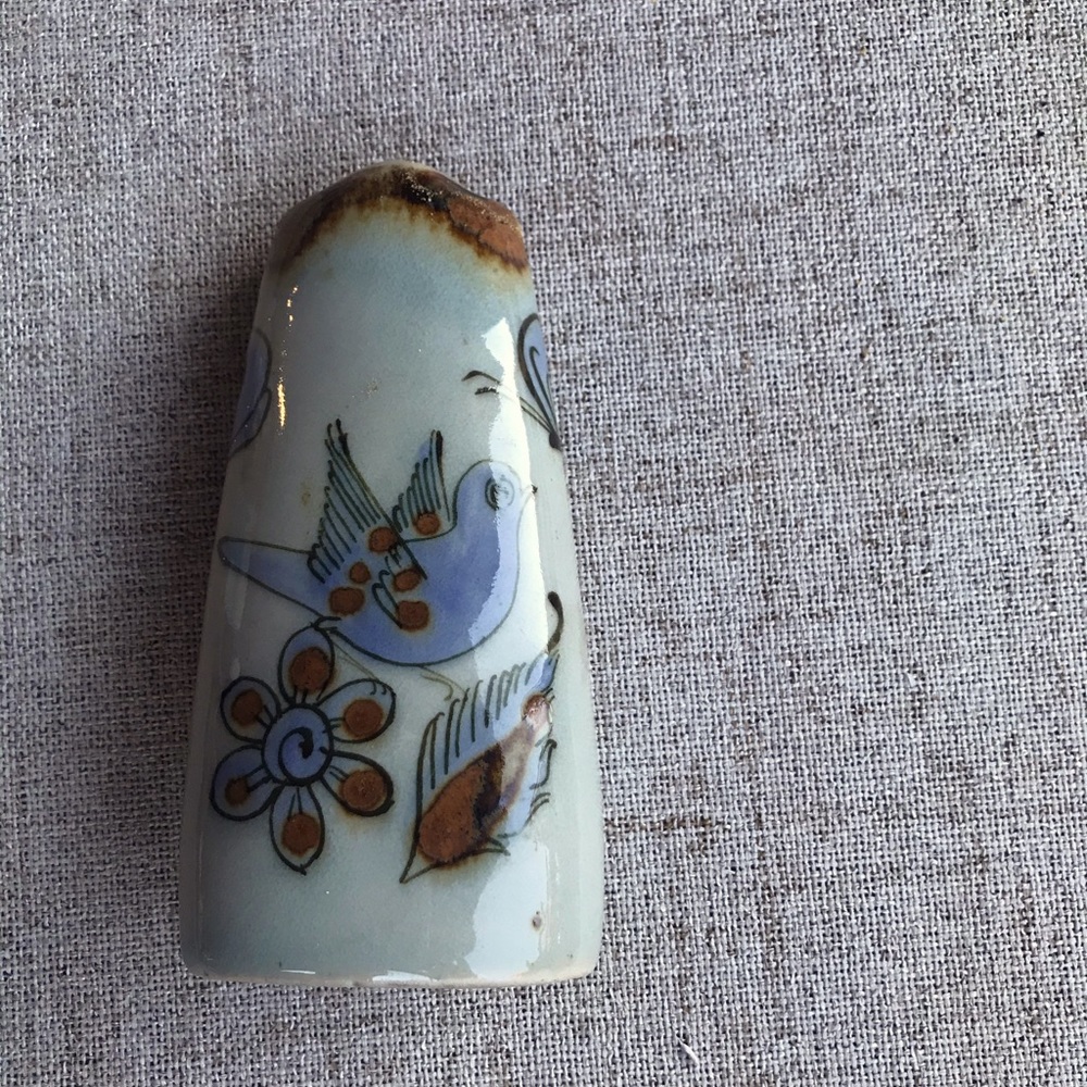 Tonala Stoneware -Bluebird Shaker Mexican pottery
